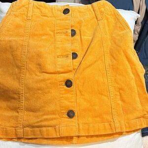 Forever 21 Bright Orange Corduroy Skirt